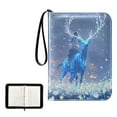 thumbnail image 1 of Game Card Storage Bag Collectible Trading Card Albums The 4-Pocket Card Binder With 50-Page Sleeve Can Hold 400 Game Cards Beautiful Blue Elk, 1 of 6