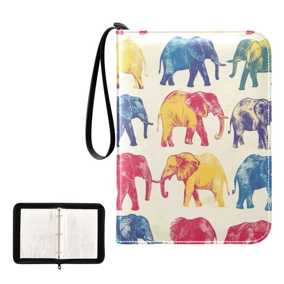 Game Card Storage Bag Collectible Trading Card Albums The 4-Pocket Card Binder With 50-Page Sleeve Can Hold 400 Game Cards Beautiful Elephant