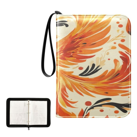 Game Card Storage Bag Collectible Trading Card Albums The 4-Pocket Card Binder With 50-Page Sleeve Can Hold 400 Game Cards Beautiful Golden Phoenix