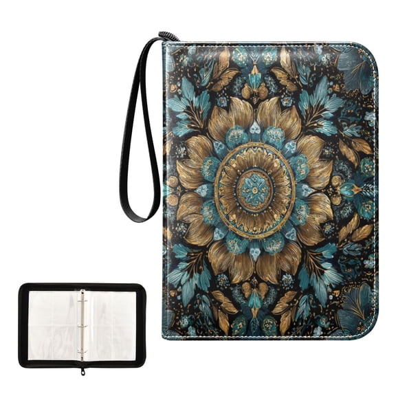 Game Card Storage Bag Collectible Trading Card Albums The 4-Pocket Card Binder With 50-Page Sleeve Can Hold 400 Game Cards Beautiful Green Pattern