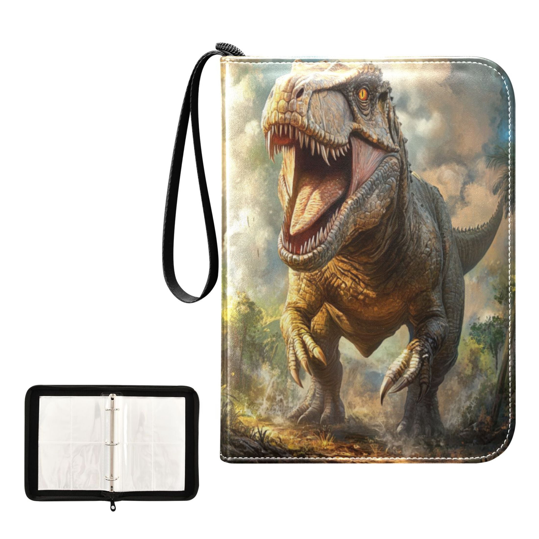 Game Card Storage Bag Collectible Trading Card Albums The 4-Pocket Card Binder With 50-Page Sleeve Can Hold 400 Game Cards Big Mouth Dinosaur