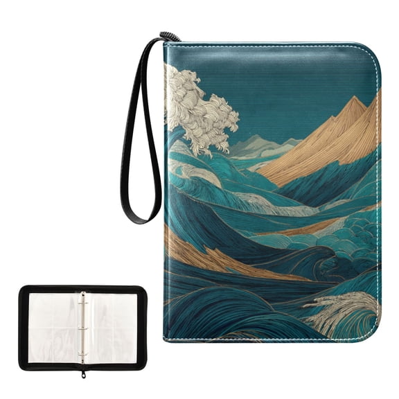 Game Card Storage Bag Collectible Trading Card Albums The 4-Pocket Card Binder With 50-Page Sleeve Can Hold 400 Game Cards Cartoon Green Mountains