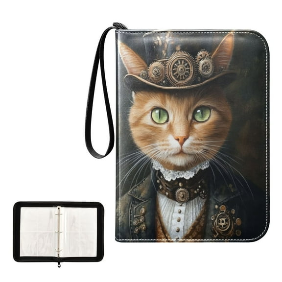 Game Card Storage Bag Collectible Trading Card Albums The 4-Pocket Card Binder With 50-Page Sleeve Can Hold 400 Game Cards Cat