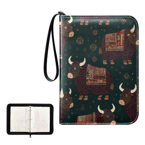 Game Card Storage Bag Collectible Trading Card Albums The 4-Pocket Card Binder With 50-Page Sleeve Can Hold 400 Game Cards Cute Cow Cartoon
