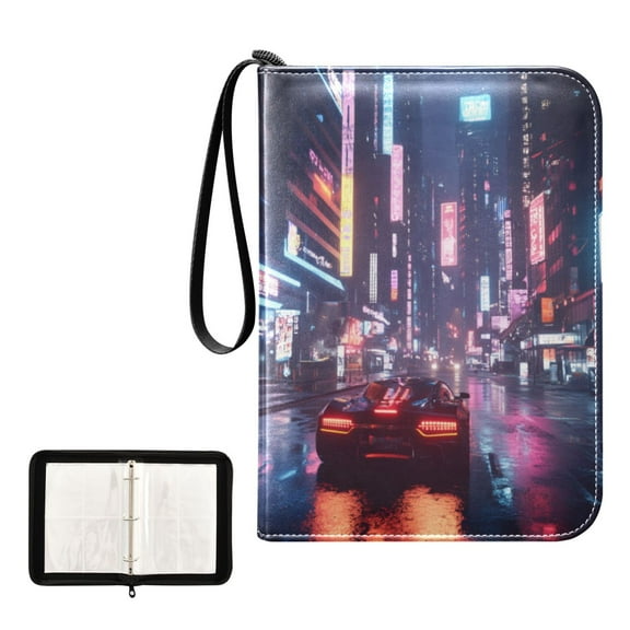 Game Card Storage Bag Collectible Trading Card Albums The 4-Pocket Card Binder With 50-Page Sleeve Can Hold 400 Game Cards Cyberpunk Car