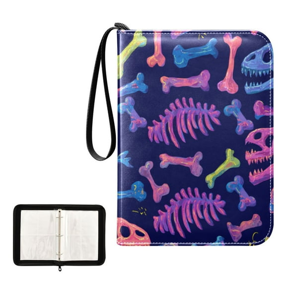 Game Card Storage Bag Collectible Trading Card Albums The 4-Pocket Card Binder With 50-Page Sleeve Can Hold 400 Game Cards Dinosaur Bones