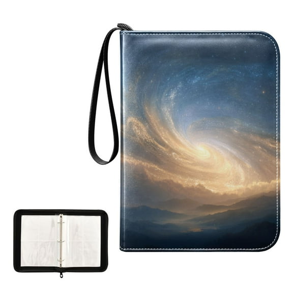 Game Card Storage Bag Collectible Trading Card Albums The 4-Pocket Card Binder With 50-Page Sleeve Can Hold 400 Game Cards Golden Galaxy