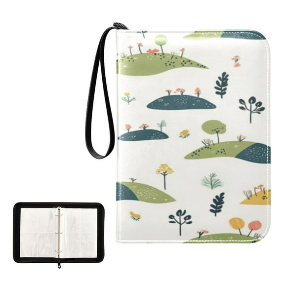 Game Card Storage Bag Collectible Trading Card Albums The 4-Pocket Card Binder With 50-Page Sleeve Can Hold 400 Game Cards Hills and Grass