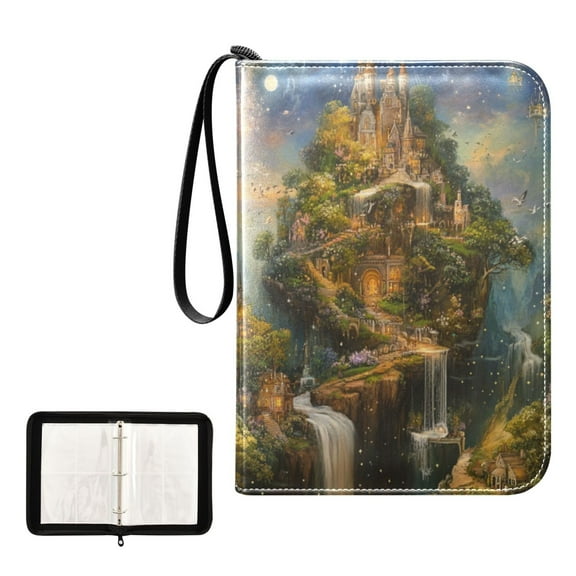 Game Card Storage Bag Collectible Trading Card Albums The 4-Pocket Card Binder With 50-Page Sleeve Can Hold 400 Game Cards Magic Castle