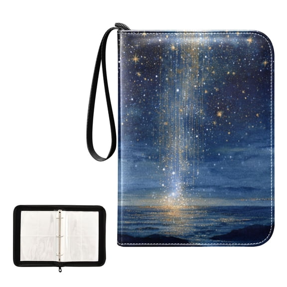 Game Card Storage Bag Collectible Trading Card Albums The 4-Pocket Card Binder With 50-Page Sleeve Can Hold 400 Game Cards Meteor Sea
