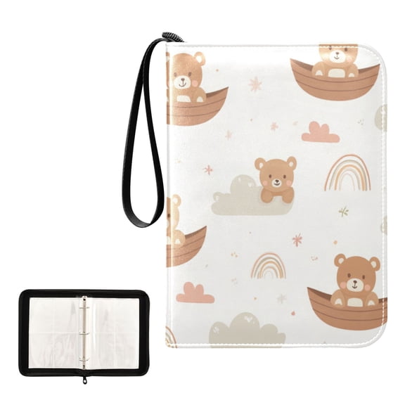 Game Card Storage Bag Collectible Trading Card Albums The 4-Pocket Card Binder With 50-Page Sleeve Can Hold 400 Game Cards Rainbow Bear