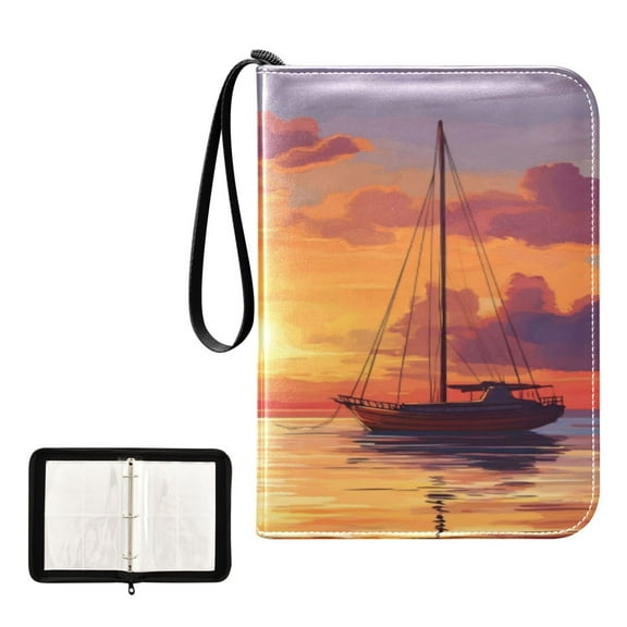 Game Card Storage Bag Collectible Trading Card Albums The 4-Pocket Card Binder With 50-Page Sleeve Can Hold 400 Game Cards Setting Sun