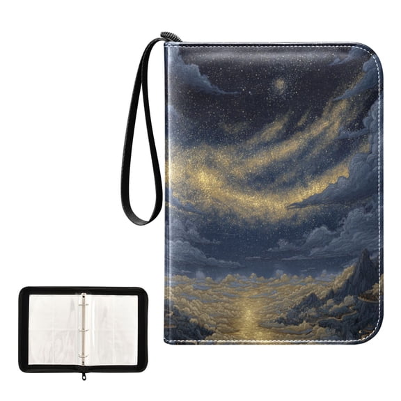 Game Card Storage Bag Collectible Trading Card Albums The 4-Pocket Card Binder With 50-Page Sleeve Can Hold 400 Game Cards Star Night