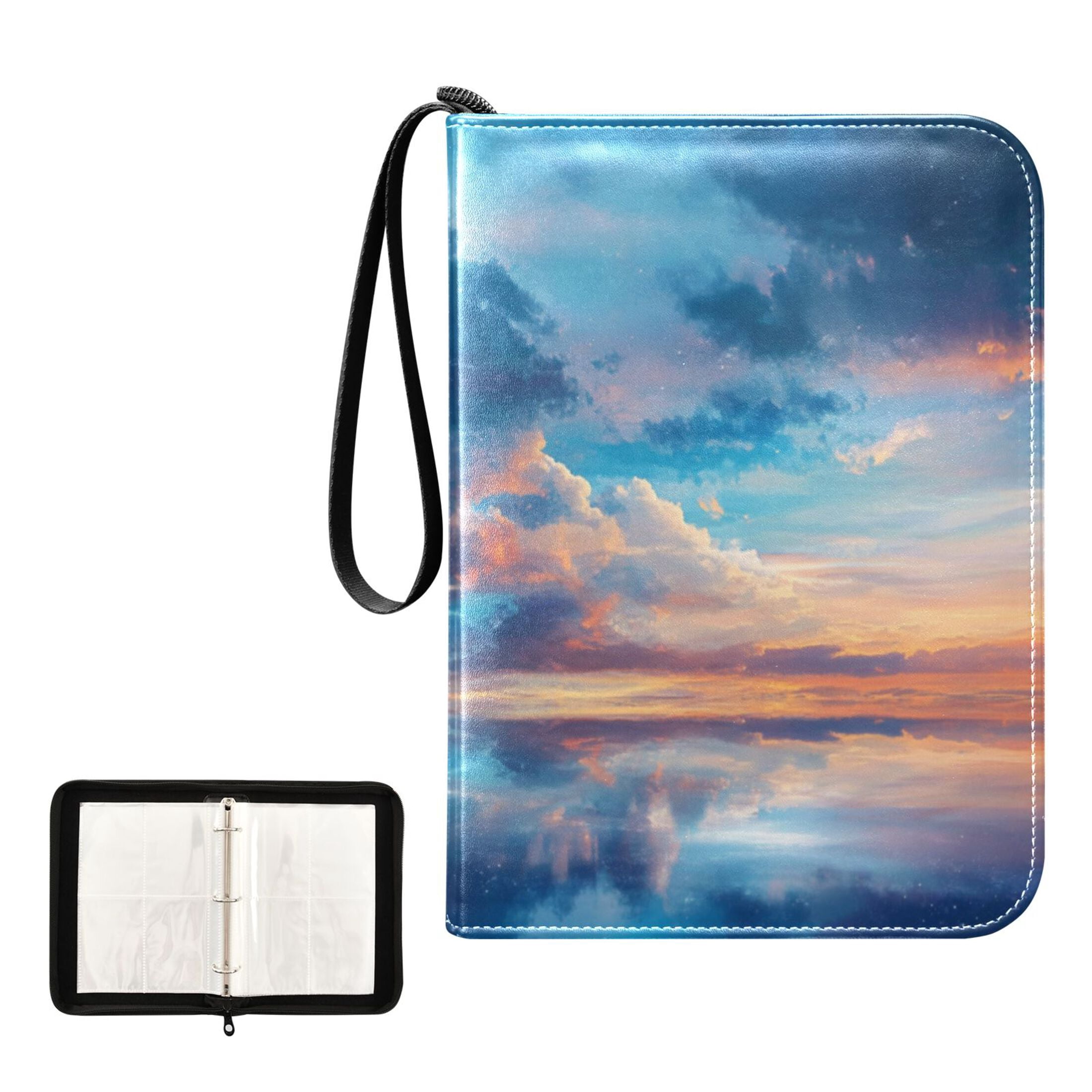 Game Card Storage Bag Collectible Trading Card Albums The 4-Pocket Card Binder With 50-Page Sleeve Can Hold 400 Game Cards Super Cool Sky