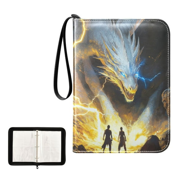 Game Card Storage Bag Collectible Trading Card Albums The 4-Pocket Card Binder With 50-Page Sleeve Can Hold 400 Game Cards The White Dragon