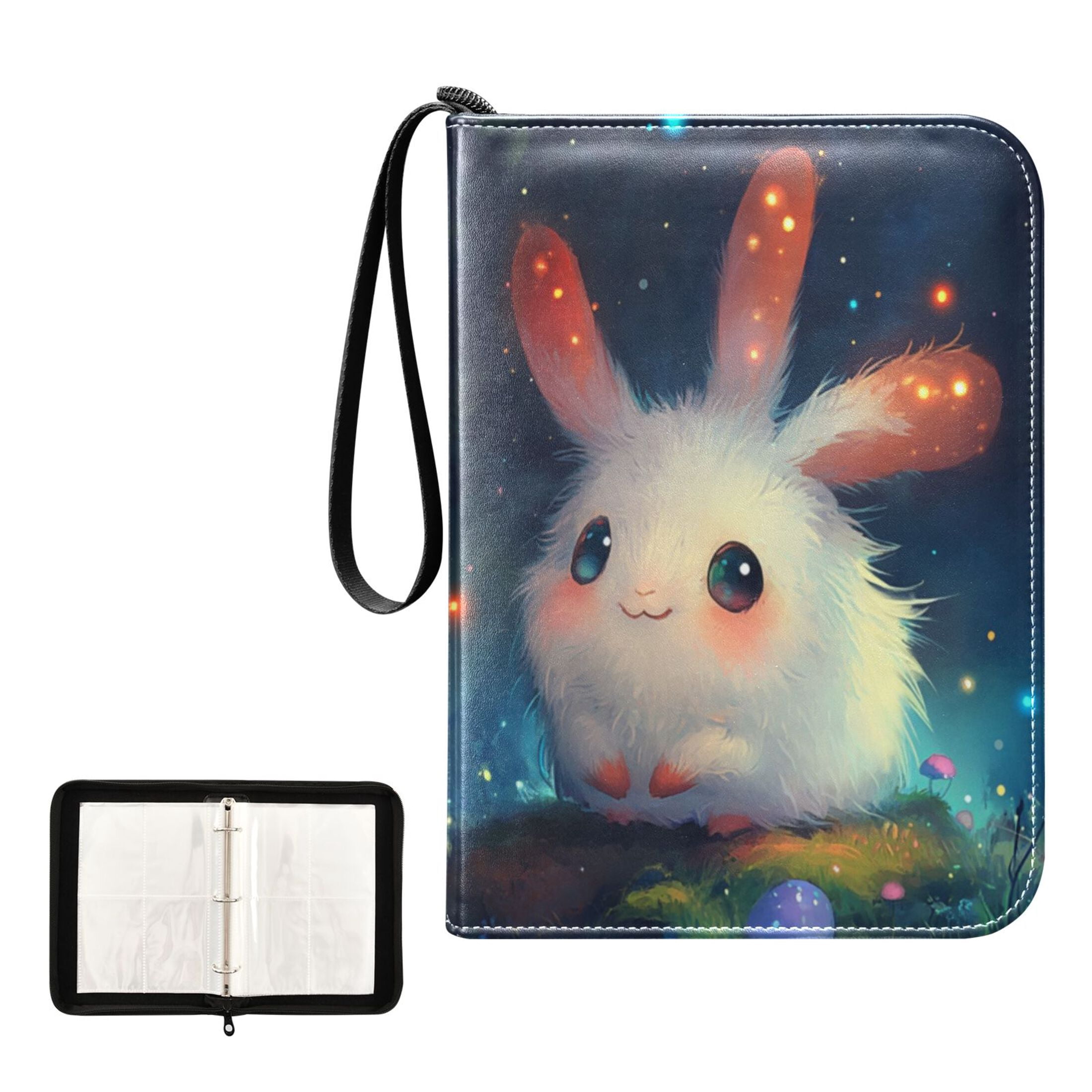 Three Ear Rabbit Game Card Storage Bag Collectible Trading Card Albums The 4-Pocket Card ...