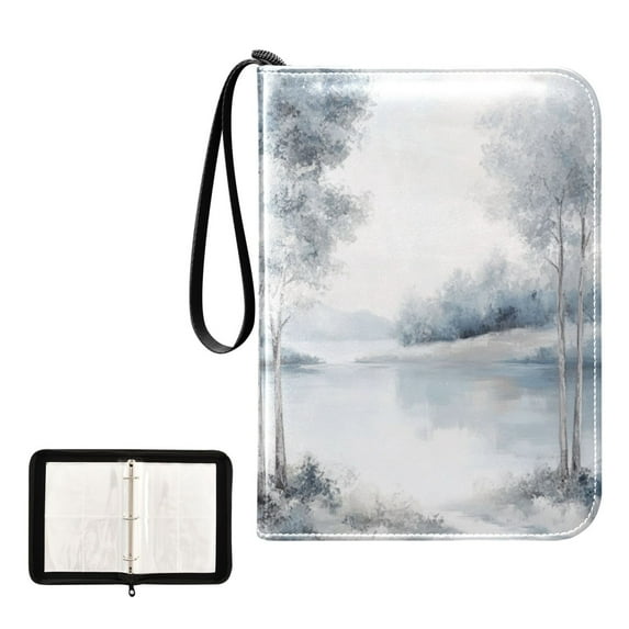 Game Card Storage Bag Collectible Trading Card Albums The 4-Pocket Card Binder With 50-Page Sleeve Can Hold 400 Game Cards Watercolor Forest