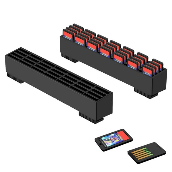 Game Cards Storage Holder for Nintendo Switch Dock, Add-on Cartridge Case Slot Box Rack Mod with 28 Game Card Organizer Slots for Nintendo Switch, Switch Lite Game Cards