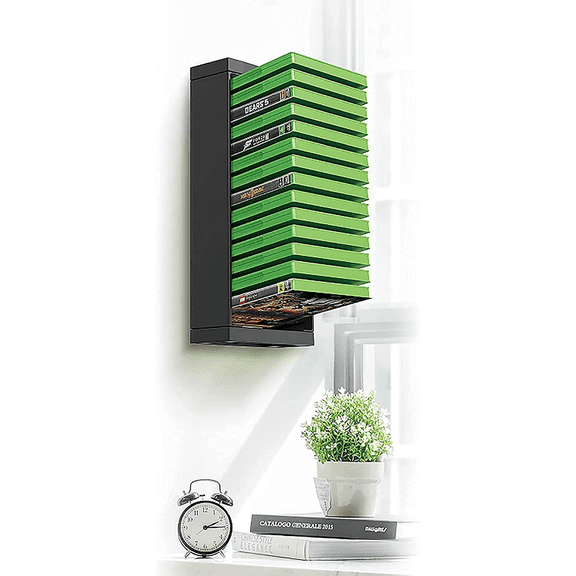 Game Case Wall Mount | Storage Rack Fits PS5 PS4 & Xbox Series X/S, 14 Game Box Capacity