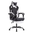 thumbnail image 1 of Game Chairs Gaming Chair with Massage,Ergonomic PC Gaming Chair with Footrest Comfortable Headrest and Lumbar Support,High Back PVC Leather,300LBS (Black White),Recreation Room Chairs, 1 of 8