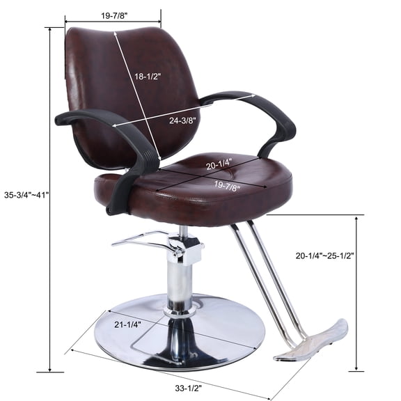 Game Chairs Hair Salon Chair Styling Heavy Duty Hydraulic Pump Barber Chair Beauty Shampoo Barbering Chair for Hair Stylist Women Man,with Barber Cape (Brown),Recreation Room Chairs