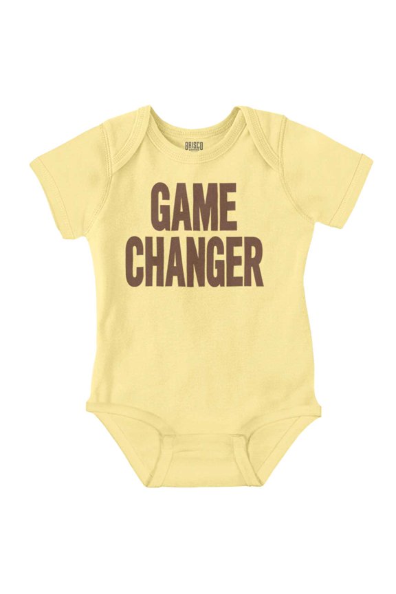 Game Changer First Time Parents Funny Romper Boys or Girls Infant Baby Brisco Brands 18M