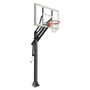 Game Changer In-ground Adjustable Basketball Goal Hoop with 54 Glass Backboard System for Outdoor Basketball Courts