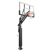 Game Changer In-ground Adjustable Basketball Goal Hoop with 60 Glass Backboard System for Outdoor Basketball Courts wit