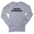 thumbnail image 1 of Game Changer - Vintage Distressed Trendy Men's Long Sleeve Grey T-Shirt, 1 of 2