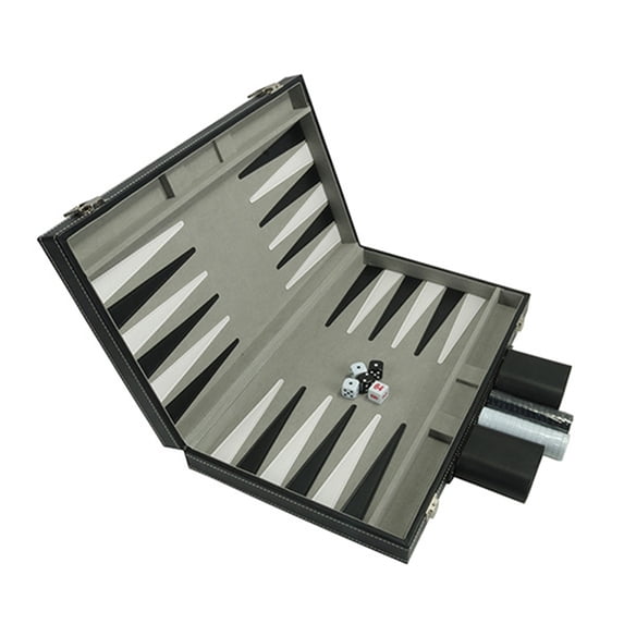 Game Chess Board Backgammons Set Board Game Leather Case Portable and Travel Backgammons Set Travel Folding Board Game