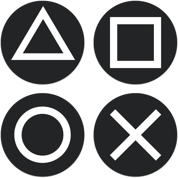 Game Coasters Black Silicone Coaster Non-Slip, Washable, Heat Resistant Drink Coasters Cup Mat for Tabletop Protection Game Room Decor Housewarming Gift for Gamers - Set of 4