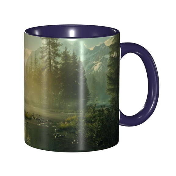 Game Coffee Mug Fun Custom Ceramic Mugs 11oz Navy Blue