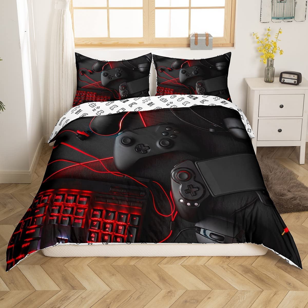 Game Comforter Cover Gamepad Bedding Set Game Console Modern SciFi