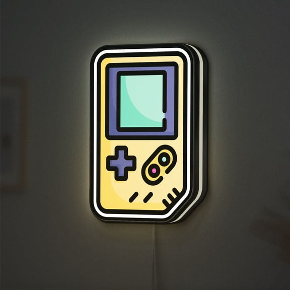 Game Console 3D Novelty Light Box, Multimedia Gaming Device Lamp Decor for Players, Streamers and Entertainment Spaces (Width 20 inch, 50cm)