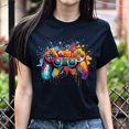 Game Console Gamer Color Splash Graphic T-Shirt - Walmart.com