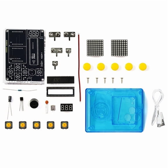 Game Console Production Kit DIY 51 Single-Chip Game Kit Classic Game Soldering Electronic Machine Game Set Blue Shell