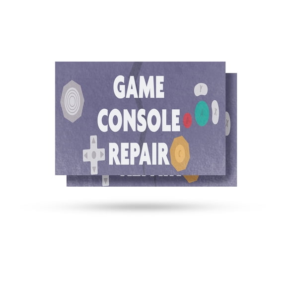 Game Console Repair Vinyl Decal 2 Pack of 12 Inch x 16 Inch Weatherproof Heavy-Duty Adhesive Backing | Xbox, PlayStation, Nintendo Fixes, Expert Service | Made in USA