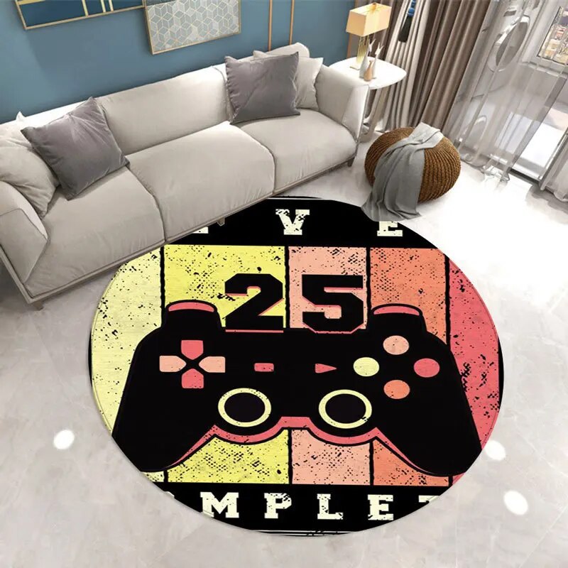 Game Console Round Carpet for Boy Chair Mat Kids Floor Rug Tatami Mat Fashion Living Room Floor