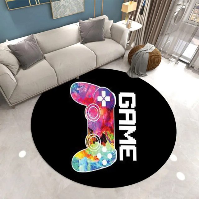 Game Console Round Carpet for Boy Chair Mat Kids Floor Rug Tatami Mat Fashion Living Room Floor