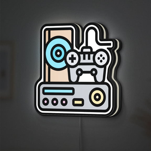 Game Controller 3D Novelty Light Box, Gaming and Entertainment Lamp Decor for Players, Streamers and Control Room Setups (Width 12 inch, 30cm)
