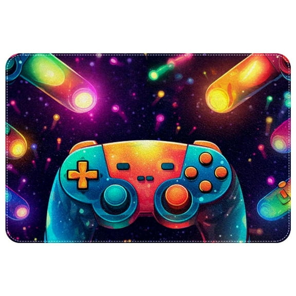 Game Controller Area Rugs: Polyester Non-Slip Machine Washable Floor Carpet Office Rug