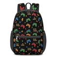 thumbnail image 1 of Game Controller Black Pattern 17" School Backpacks for Teens,Waterproof Oxford Fabric,S-Shape Padded Straps for School,Travel,Hiking,Camping, 1 of 6