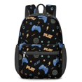 thumbnail image 1 of Game Controller Black Pattern 17" School Backpacks for Teens,Waterproof Oxford Fabric,S-Shape Padded Straps for School,Travel,Hiking,Camping, 1 of 6