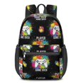 thumbnail image 1 of Game Controller Black Pattern 17" School Backpacks for Teens,Waterproof Oxford Fabric,S-Shape Padded Straps for School,Travel,Hiking,Camping, 1 of 6