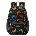 thumbnail image 1 of Game Controller Black Pattern 17" School Backpacks for Teens,Waterproof Oxford Fabric,S-Shape Padded Straps for School,Travel,Hiking,Camping, 1 of 6