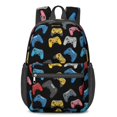 thumbnail image 1 of Game Controller Black Pattern 17" School Backpacks for Teens,Waterproof Oxford Fabric,S-Shape Padded Straps for School,Travel,Hiking,Camping, 1 of 6