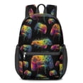thumbnail image 1 of Game Controller Black Pattern 17" School Backpacks for Teens,Waterproof Oxford Fabric,S-Shape Padded Straps for School,Travel,Hiking,Camping, 1 of 6