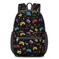 thumbnail image 1 of Game Controller Black Pattern 17" School Backpacks for Teens,Waterproof Oxford Fabric,S-Shape Padded Straps for School,Travel,Hiking,Camping, 1 of 6