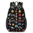 thumbnail image 1 of Game Controller Black Pattern 17" School Backpacks for Teens,Waterproof Oxford Fabric,S-Shape Padded Straps for School,Travel,Hiking,Camping, 1 of 6