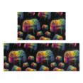 thumbnail image 1 of Game Controller Black Pattern Anti Fatigue Kitchen Rugs Set Of 2, Non Slip Washable Decorative Floor Mats for Kitchen Sink Laundry, 17"x30" and 17"x47", 1 of 5